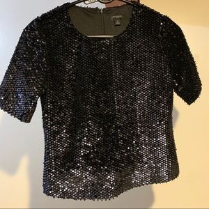 Ann Taylor Petite Gorgeous Elegant blk top XSP.